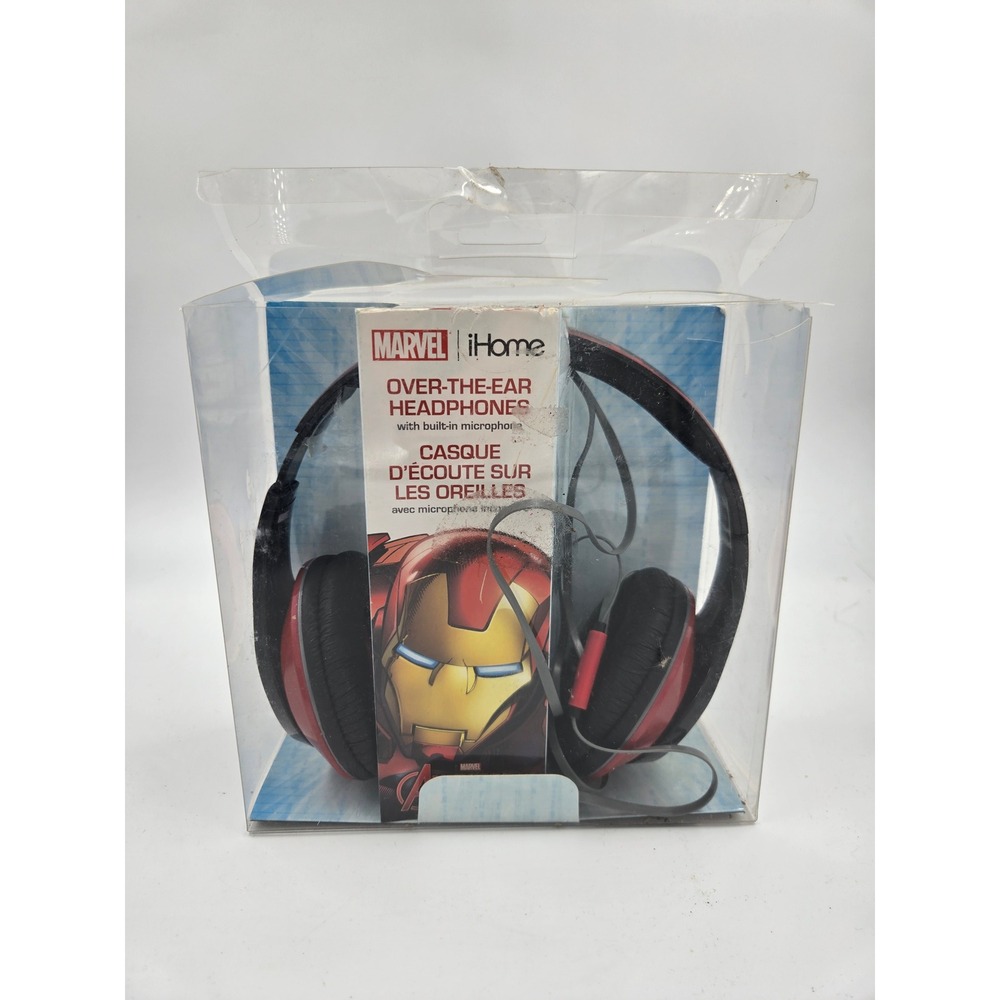 Marvel iHome Iron Man Over-The-Ear Headphones with Microphone Red Gold Avengers